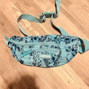 Gymshark Teal and Black Patterned Waist Bag